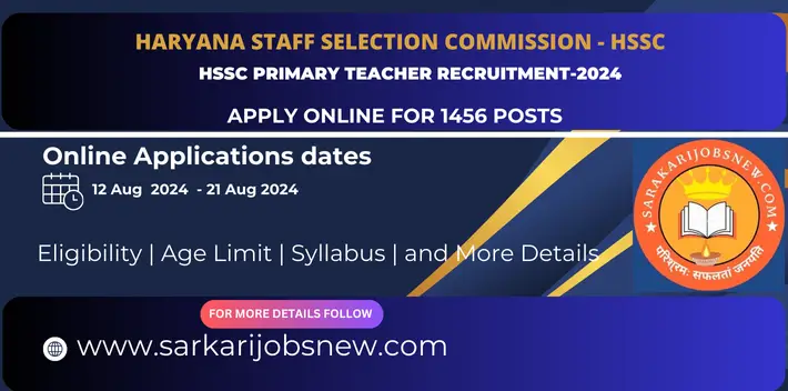 HSSC Primary Teacher Recruitment-2024