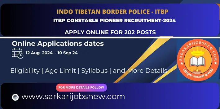 ITBP Constable Pioneer Recruitment-2024