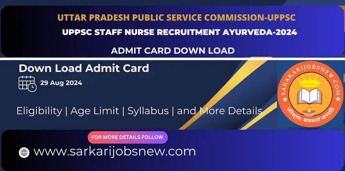 UPPSC Staff Nurse Recruitment Ayurveda-2024