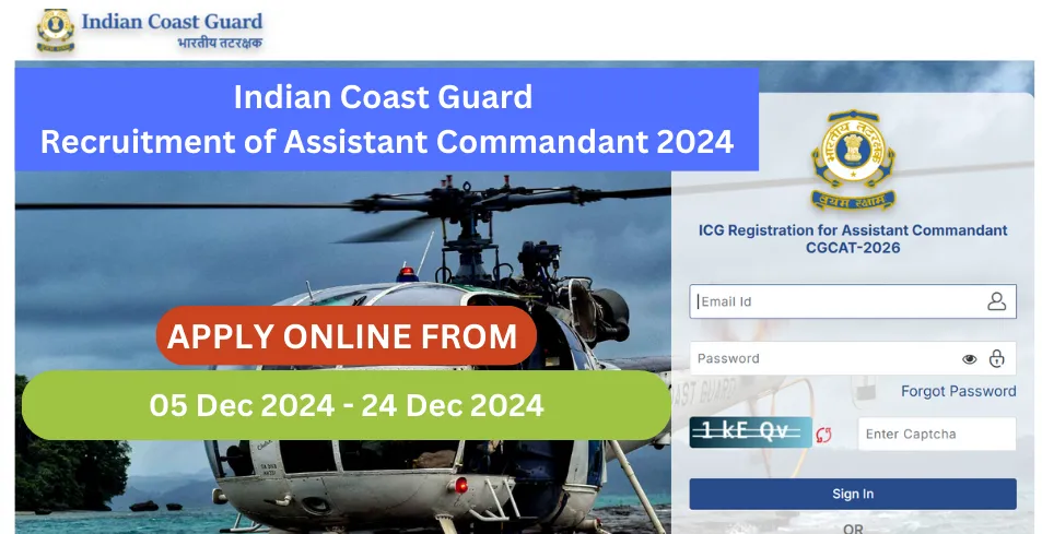 ICG Assistant Commandant Recruitment 2024