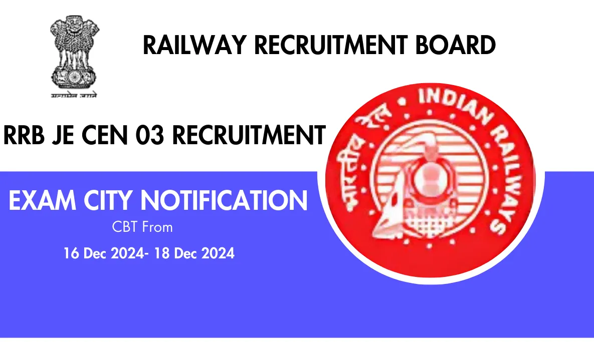 RRB JE CEN 3 Recruitment 2024