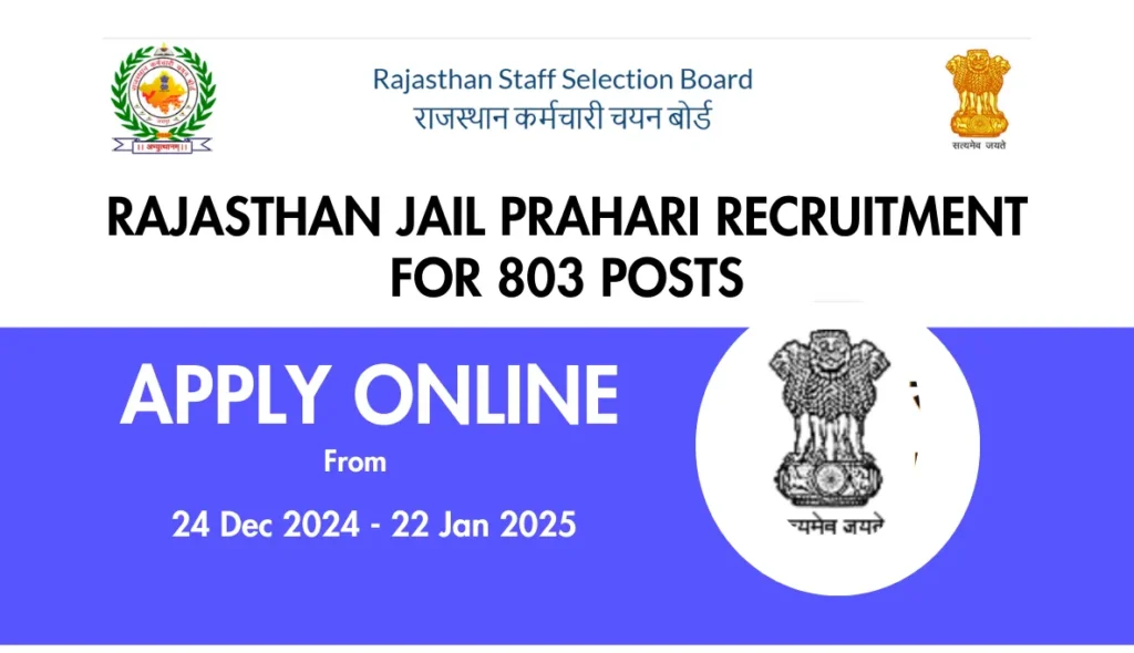 Rajasthan Jail Prahari Recruitment 2024