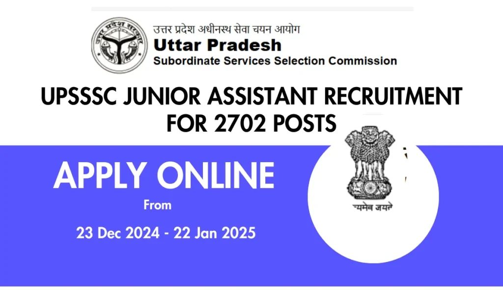 UPSSSC Junior Assistant Recruitment 2024